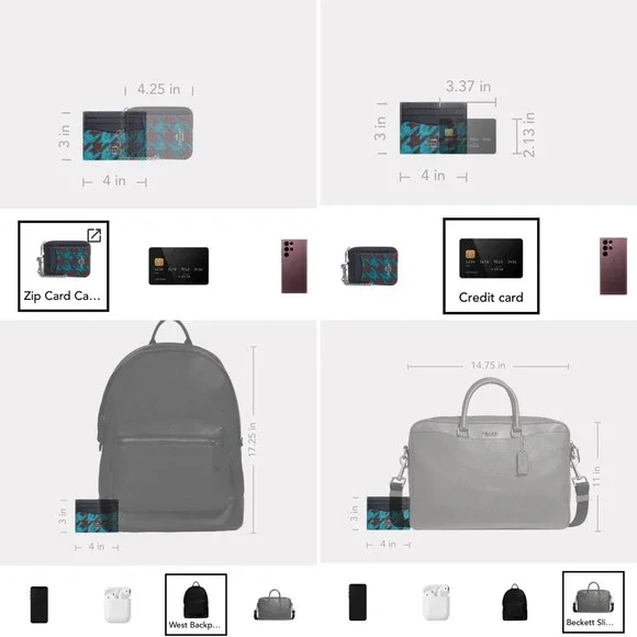 Coach Slim ID Card Case w/Houndstooth Print Teal/Wine/Silver, NWT - Picture 8 of 8